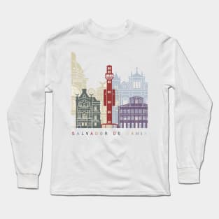 Salvador de Bahia V2 skyline poster Long Sleeve T-Shirt